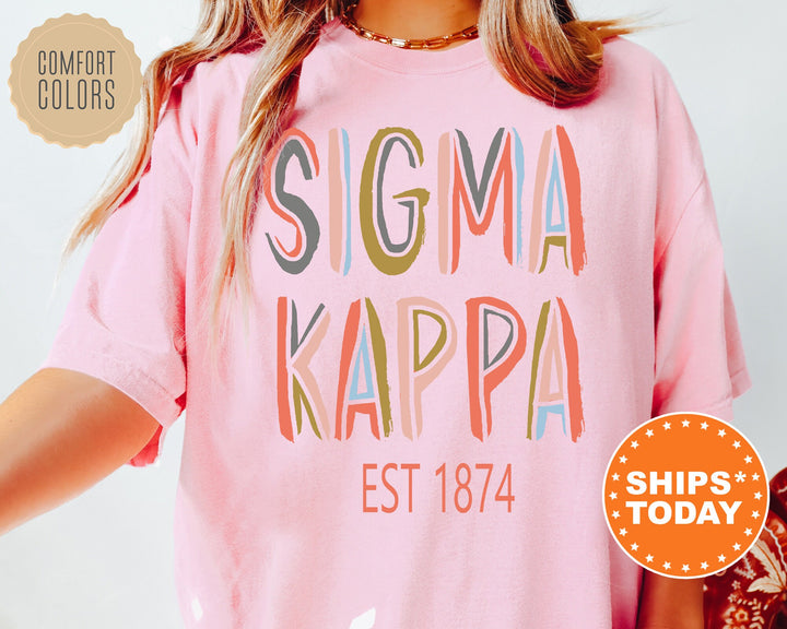 Sigma Kappa Olivia Sorority T-Shirt | Sigma Kappa Comfort Colors Shirt | Sig Kap Sorority Gifts | Big Little Reveal | Greek Apparel _ 5555g