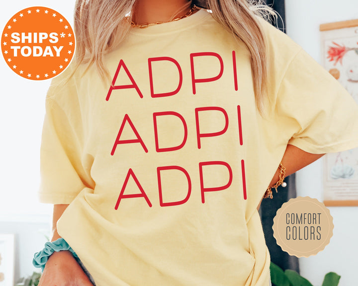 Alpha Delta Pi Red Layered Sorority T-Shirt | Alpha Delta Pi Merch | ADPi Shirt | Greek Apparel | Big Little Shirts Sorority Reveal _ 5741g