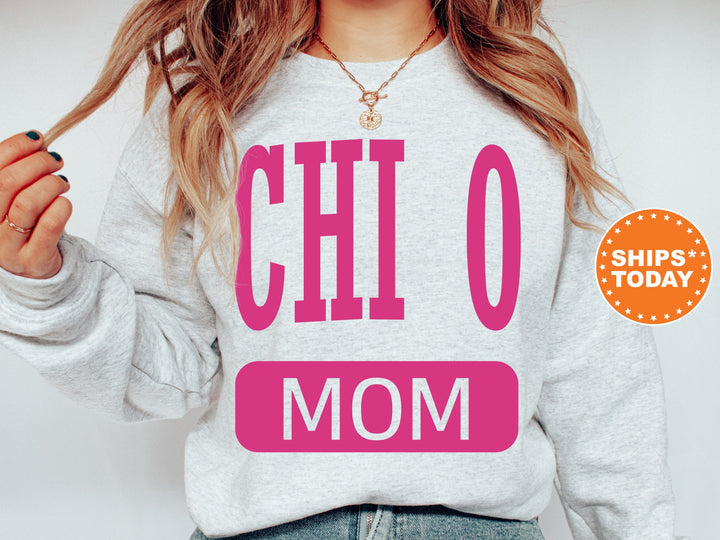 Chi Omega Proud Mom Sorority Sweatshirt | Chi O Mom Sweatshirt | Chi Omega Sorority Gifts | Big Little Family | Gifts For Sorority Mom