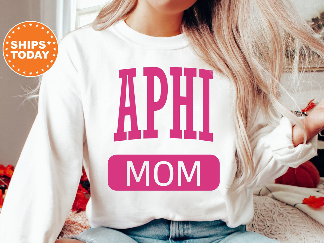 Alpha Phi Proud Mom Sorority Sweatshirt | APHI Mom Sweatshirt | Alpha Phi Sorority Gifts | Big Little Family | Gifts For Sorority Mom