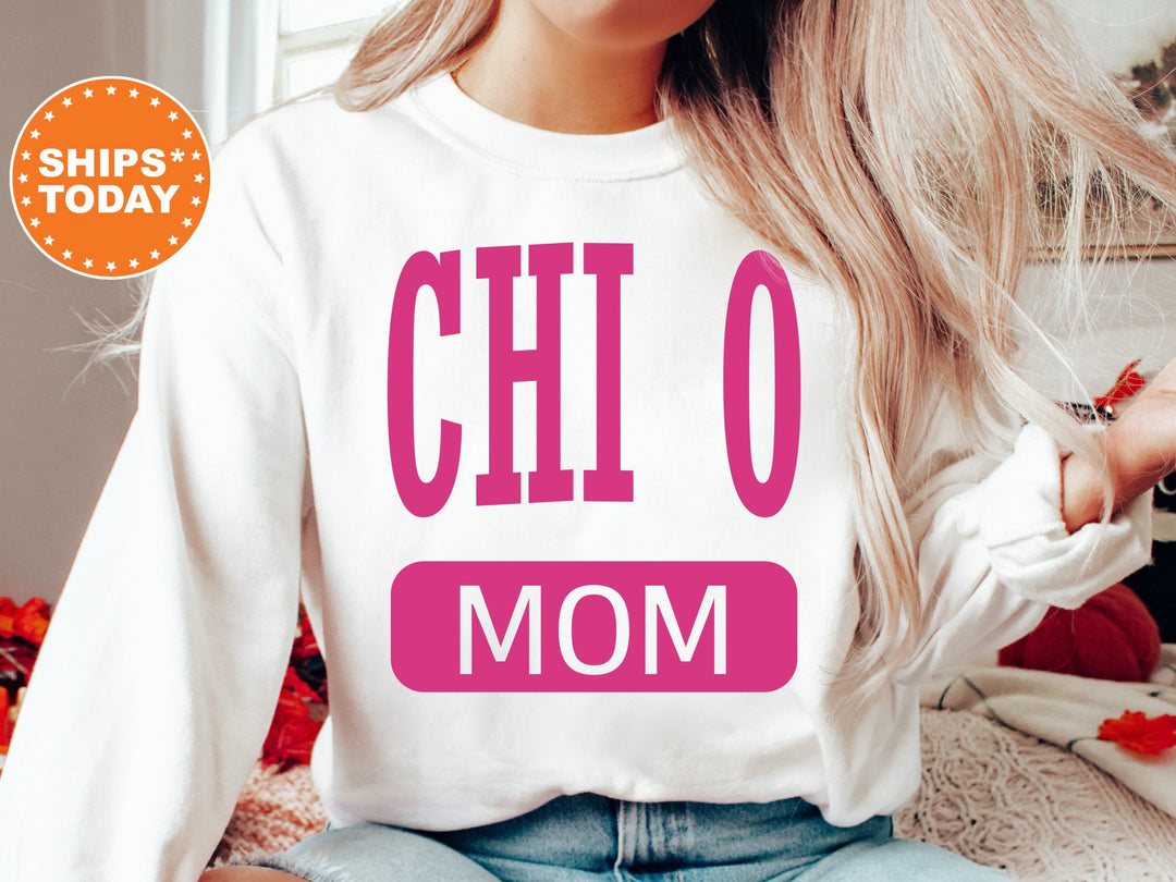 Chi Omega Proud Mom Sorority Sweatshirt | Chi O Mom Sweatshirt | Chi Omega Sorority Gifts | Big Little Family | Gifts For Sorority Mom