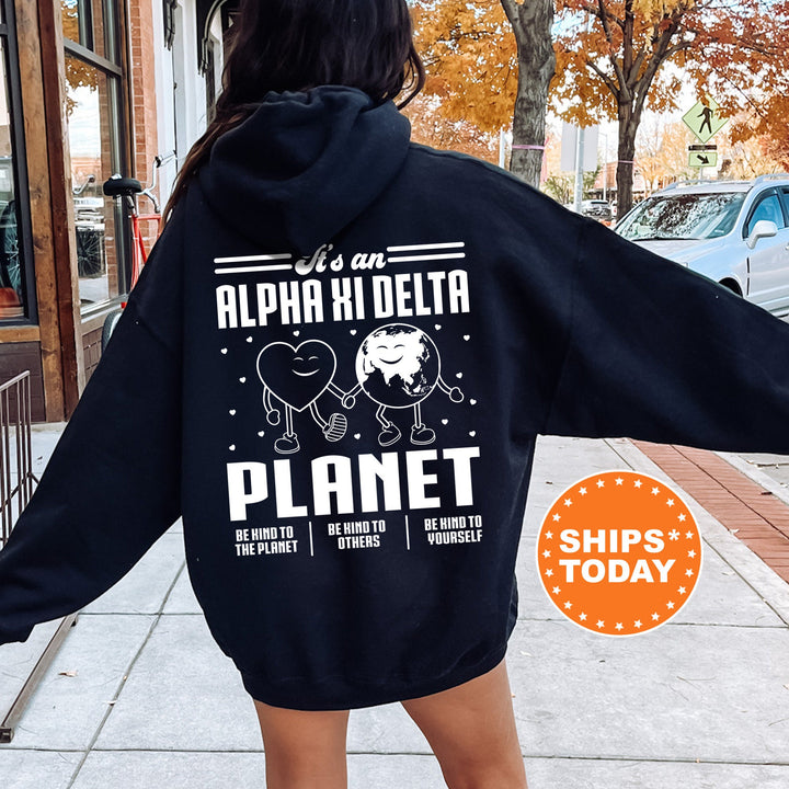 It's An Alpha Xi Delta Planet | AXID Be Kind Sorority Sweatshirt | Alpha Xi Greek Sweatshirt | Sorority Apparel | Big Little Gift