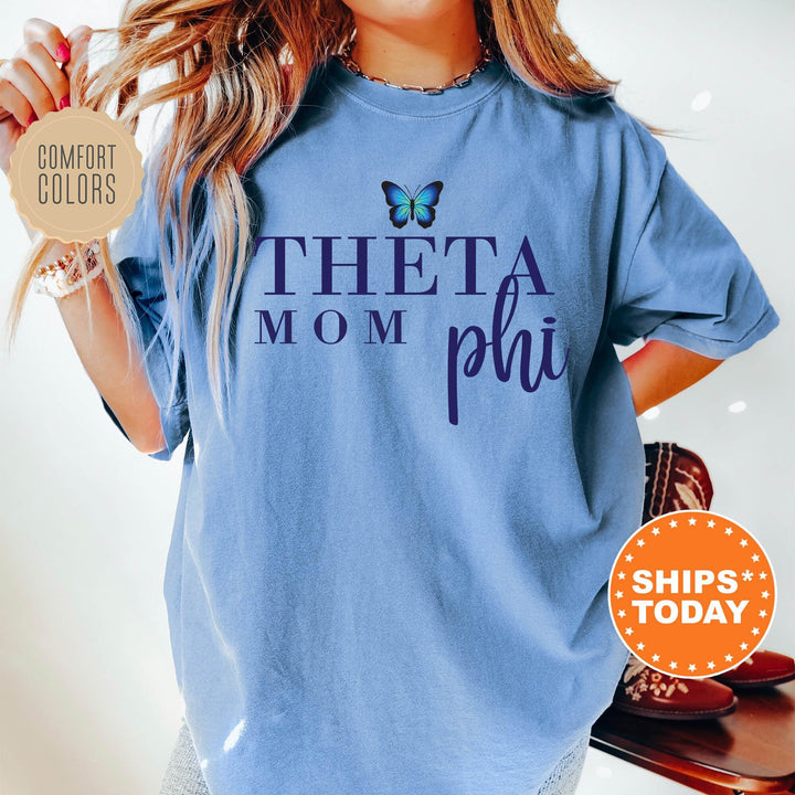Theta Phi Alpha Butterfly Mom Sorority T-Shirt | Theta Phi Comfort Colors Shirt | Sorority Mom | Big Little Family | Gifts For Mom _ 16300g