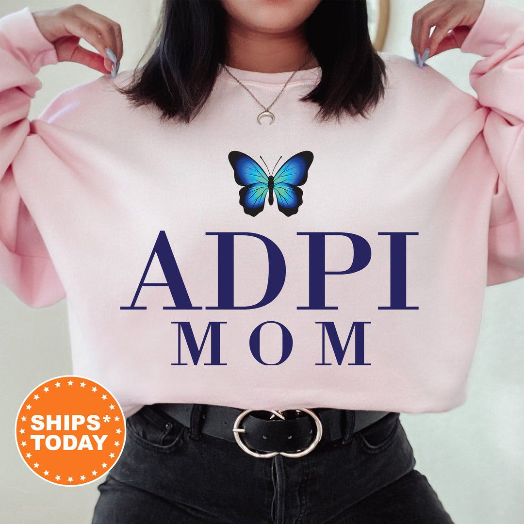 Alpha Delta Pi Butterfly Mom Sorority Sweatshirt | ADPI Mom Sweatshirt | Sorority Mom Hoodie | Big Little Family | Gifts For Mom