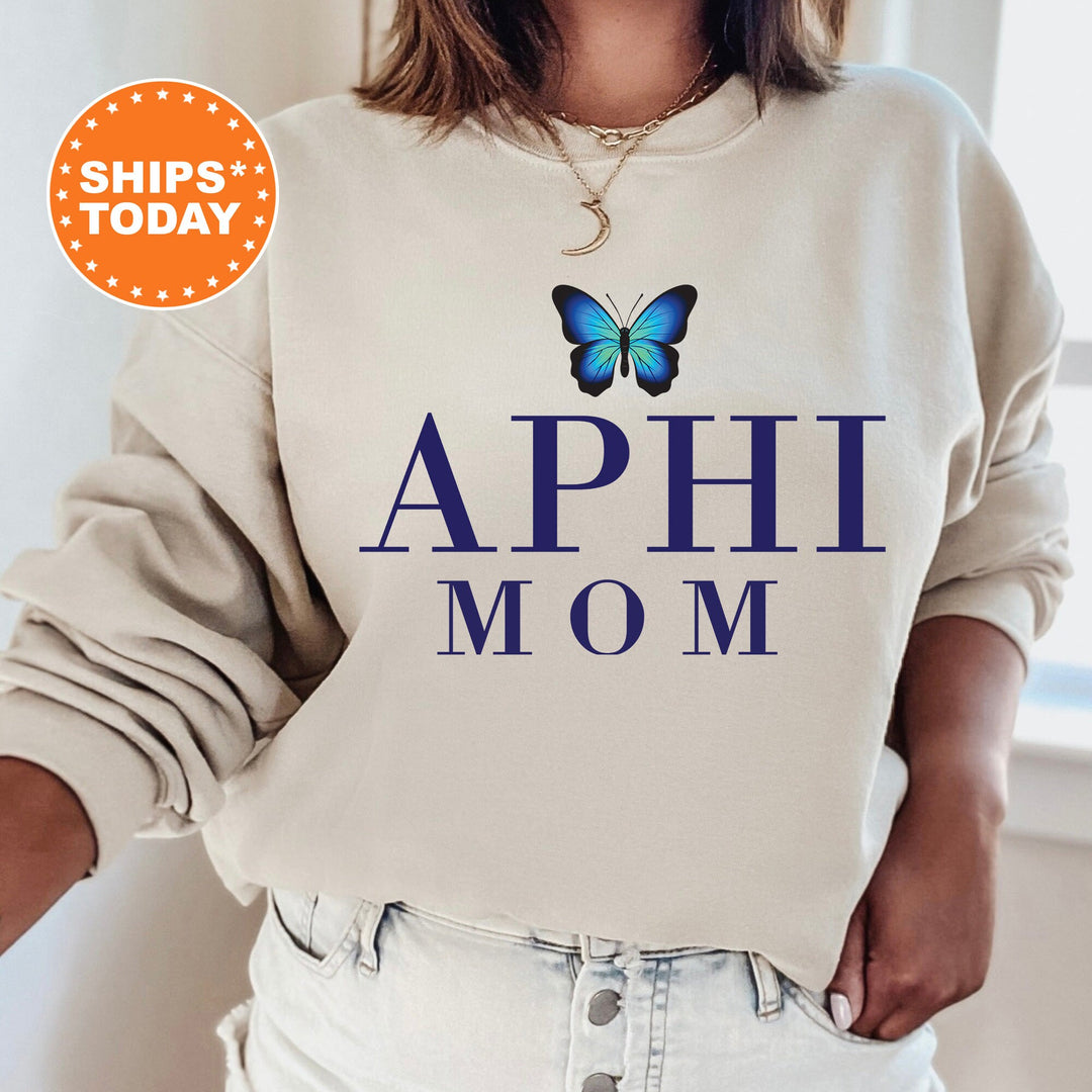 Alpha Phi Butterfly Mom Sorority Sweatshirt | APHI Mom Sweatshirt | Sorority Mom Hoodie | Big Little Family | Gifts For Mom