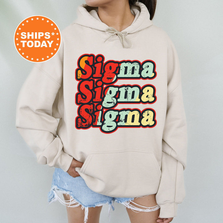 Sigma Sigma Sigma Retrovibe Sorority Sweatshirt | Tri Sigma Retro Sweatshirt | Big Little Gift | Greek Sweatshirt | College Apparel _ 11361g