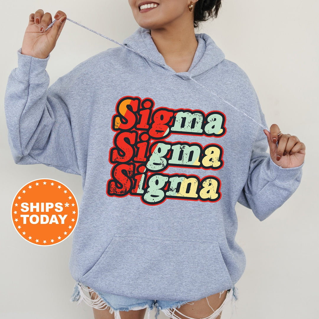 Sigma Sigma Sigma Retrovibe Sorority Sweatshirt | Tri Sigma Retro Sweatshirt | Big Little Gift | Greek Sweatshirt | College Apparel _ 11361g