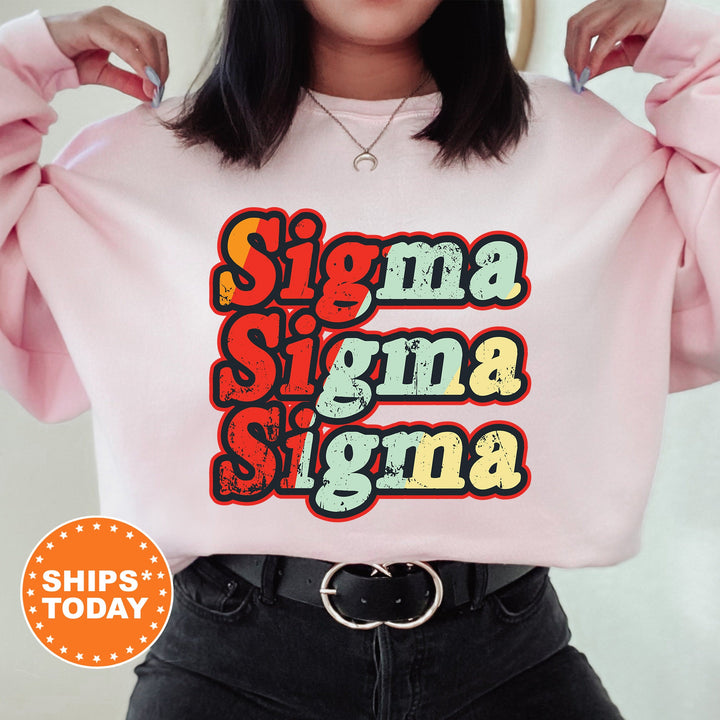 Sigma Sigma Sigma Retrovibe Sorority Sweatshirt | Tri Sigma Retro Sweatshirt | Big Little Gift | Greek Sweatshirt | College Apparel _ 11361g