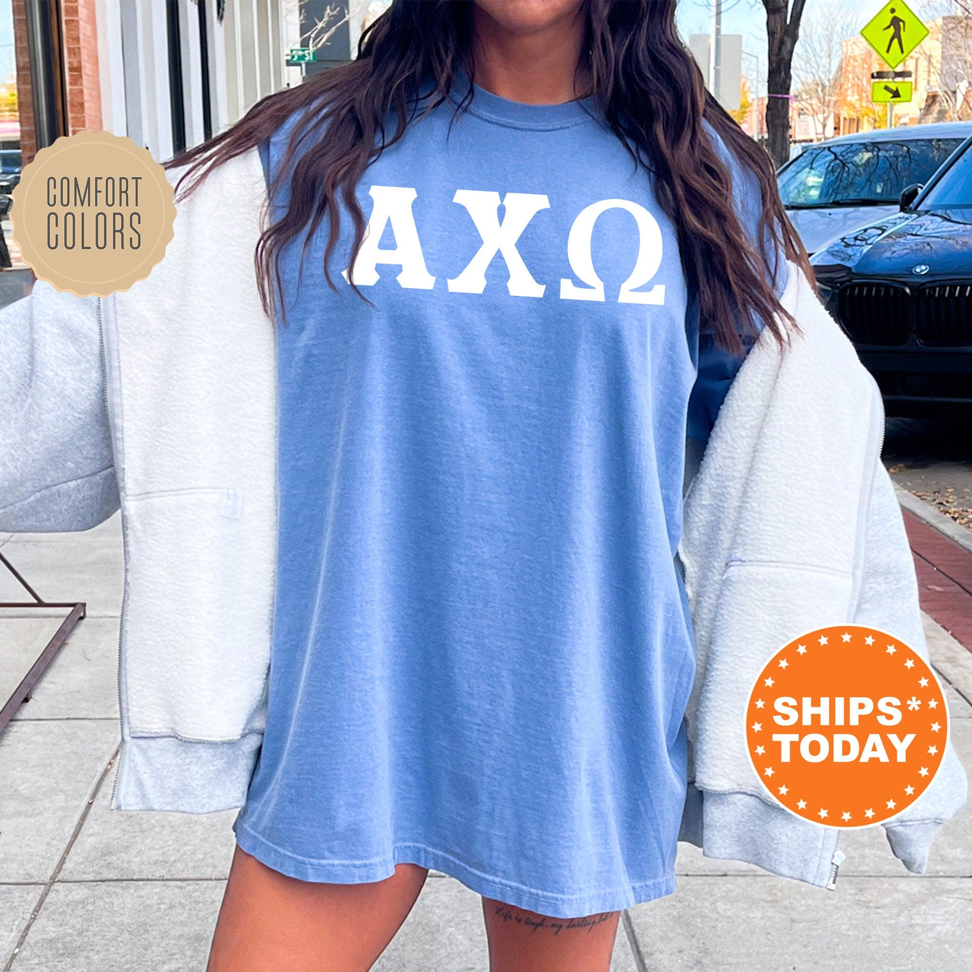 Alpha Chi Omega Basic Letter Sorority T Shirt Alpha Chi Greek Letters Sorority Letters Big Little Gift Comfort Colors Shirt 8346g