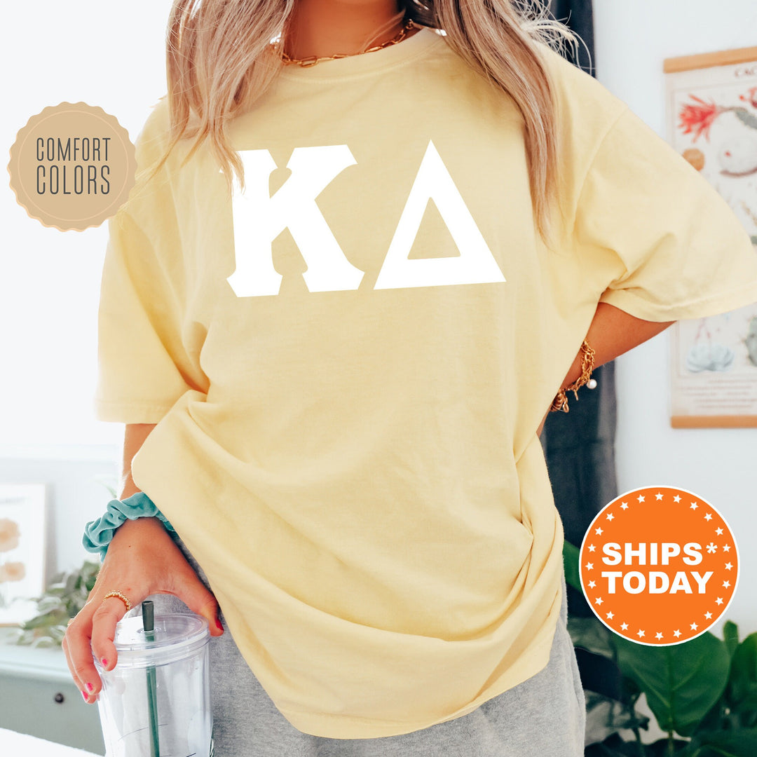 Kappa Delta Basic Letter Sorority T-Shirt | Kay Dee Greek Letters Shirt | Sorority Letters | Big Little Gift | Comfort Colors Shirt _ 8362g
