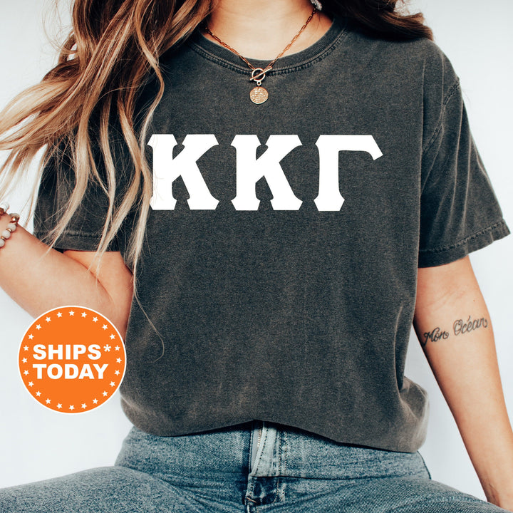 Kappa Kappa Gamma Basic Letter Sorority T-Shirt | Kappa Greek Letters | Sorority Letters | Big Little Gift | Comfort Colors Shirt _ 8363g