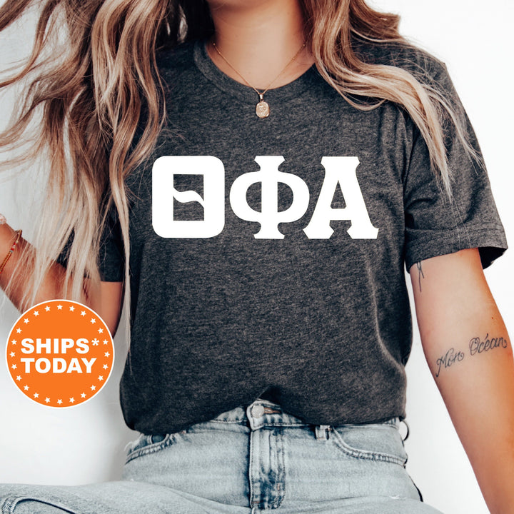 Theta Phi Alpha Basic Letter Sorority T-Shirt | Theta Phi Greek Letters | Sorority Letters | Big Little Gift | Comfort Colors Shirt _ 8370g