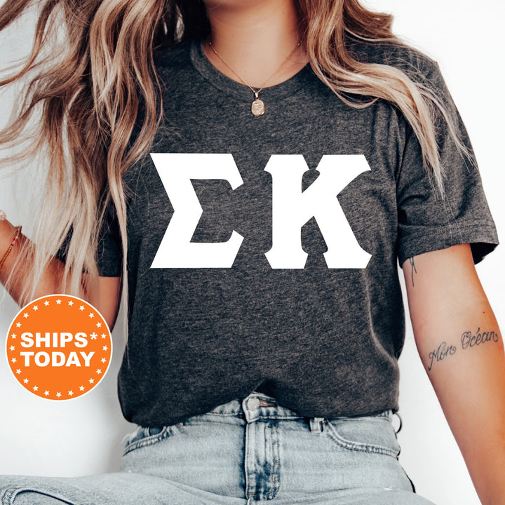 Sigma Kappa Basic Letter Sorority T-Shirt | Sigma Kappa Greek Letters | Sorority Letters | Big Little Gift | Comfort Colors Shirt _ 8368g