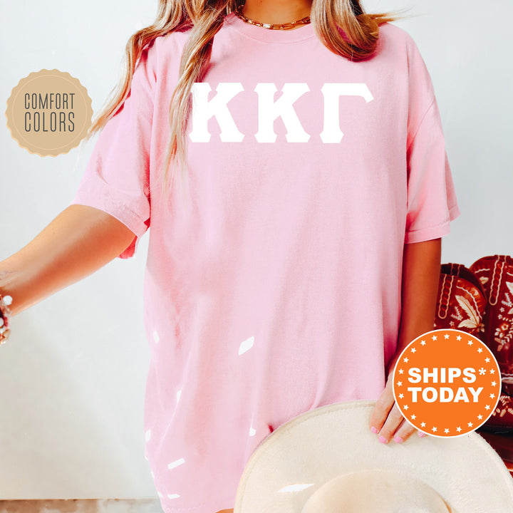 Kappa Kappa Gamma Basic Letter Sorority T-Shirt | Kappa Greek Letters | Sorority Letters | Big Little Gift | Comfort Colors Shirt _ 8363g