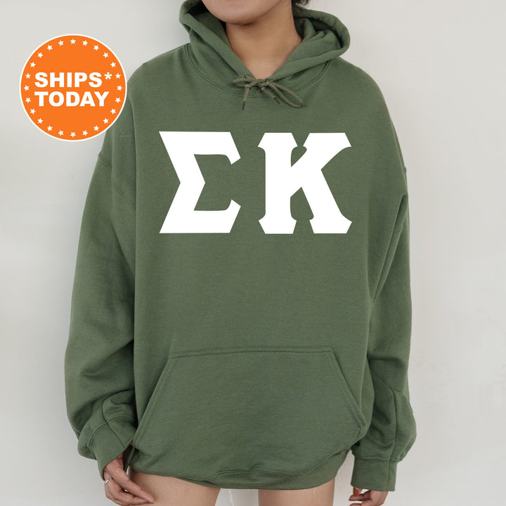 Sigma Kappa Basic Letters Sorority Sweatshirt | Sig Kap Hoodie | Big Little Reveal | Sorority Letters | Greek Letters Sweatshirt