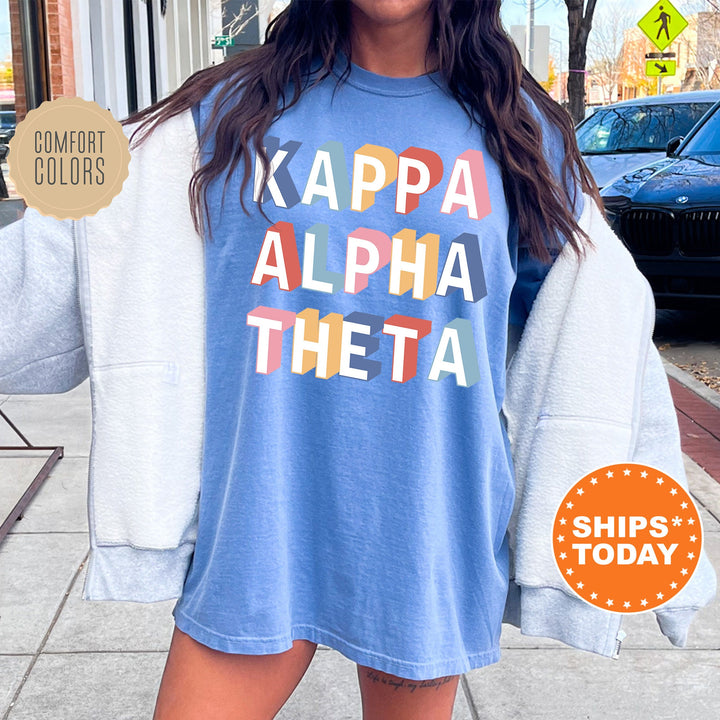 Kappa Alpha Theta Loud Box Sorority T-Shirt | THETA Retro Comfort Colors Shirt | Big Little Sorority Gifts | THETA Oversized Shirt _ 5574g