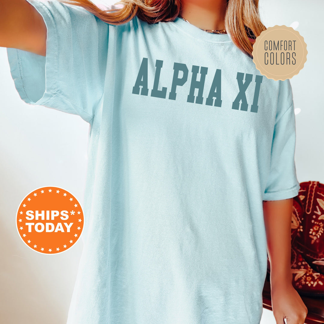Alpha Xi Delta Bold Aqua Sorority T-Shirt | AXID Sorority Letters Shirt | Big Little Shirt | Alpha Xi Sorority Gift | Comfort Colors Shirt _ 5670g