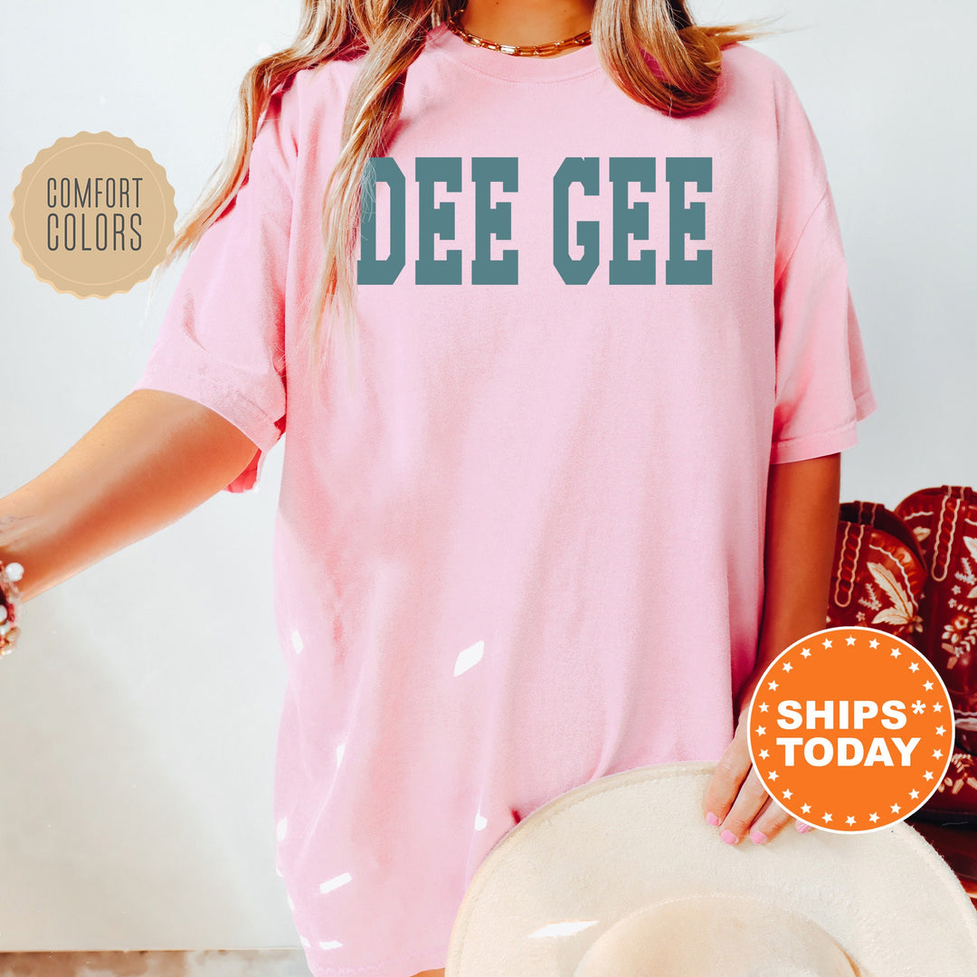 Delta Gamma Bold Aqua Sorority T-Shirt | Dee Gee Sorority Letters Shirt | Big Little Reveal Shirt | Sorority Gifts | Comfort Colors Shirt _ 5673g
