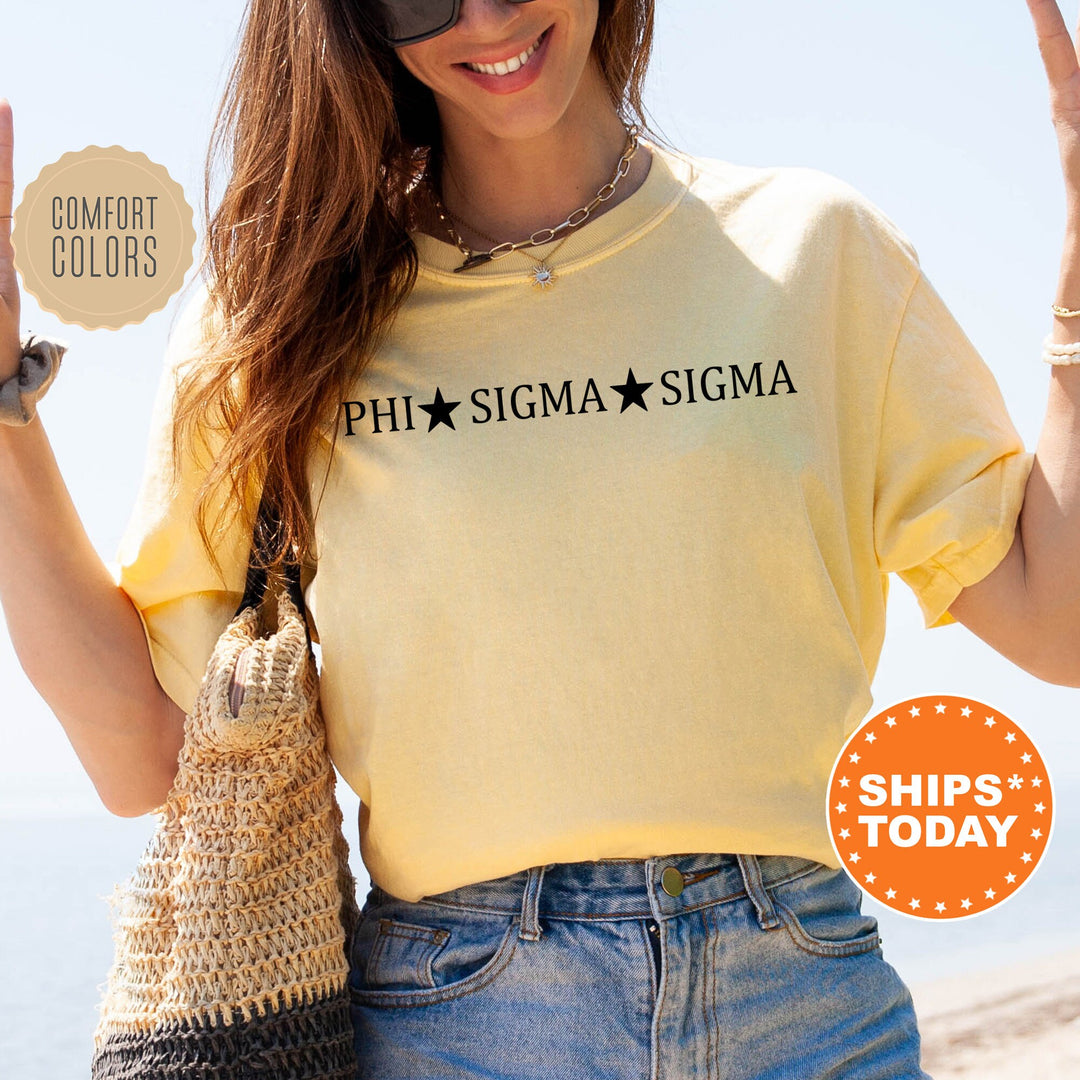 Phi Sigma Sigma Traditional Star Sorority T-Shirt | Phi Sig Sorority Apparel | Sorority Merch | Big Little Gift | Comfort Colors _ 5383g