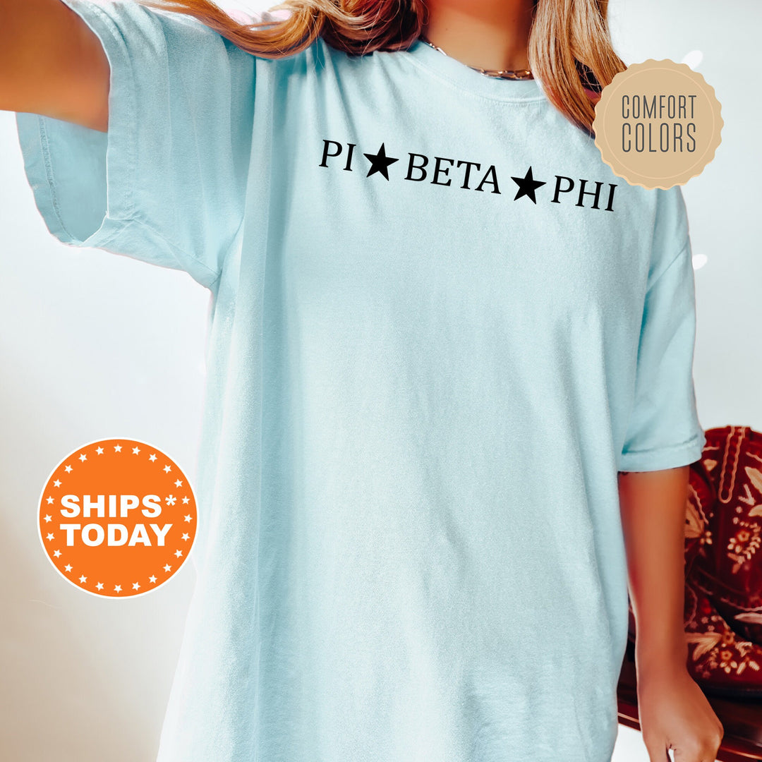 Pi Beta Phi Traditional Star Sorority T-Shirt | Pi Phi Sorority Apparel | Sorority Merch | Big Little Gift | Comfort Colors Shirt _ 5384g