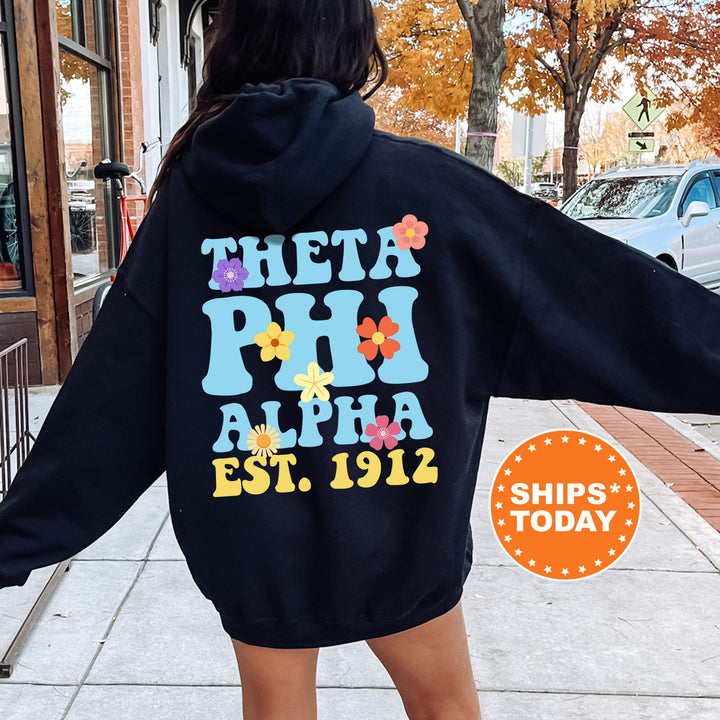 Theta Phi Alpha Bright Buds Sorority Sweatshirt | THETA PHI Sweatshirt | Greek Apparel | Theta Phi Alpha Hoodie | Big Little Reveal