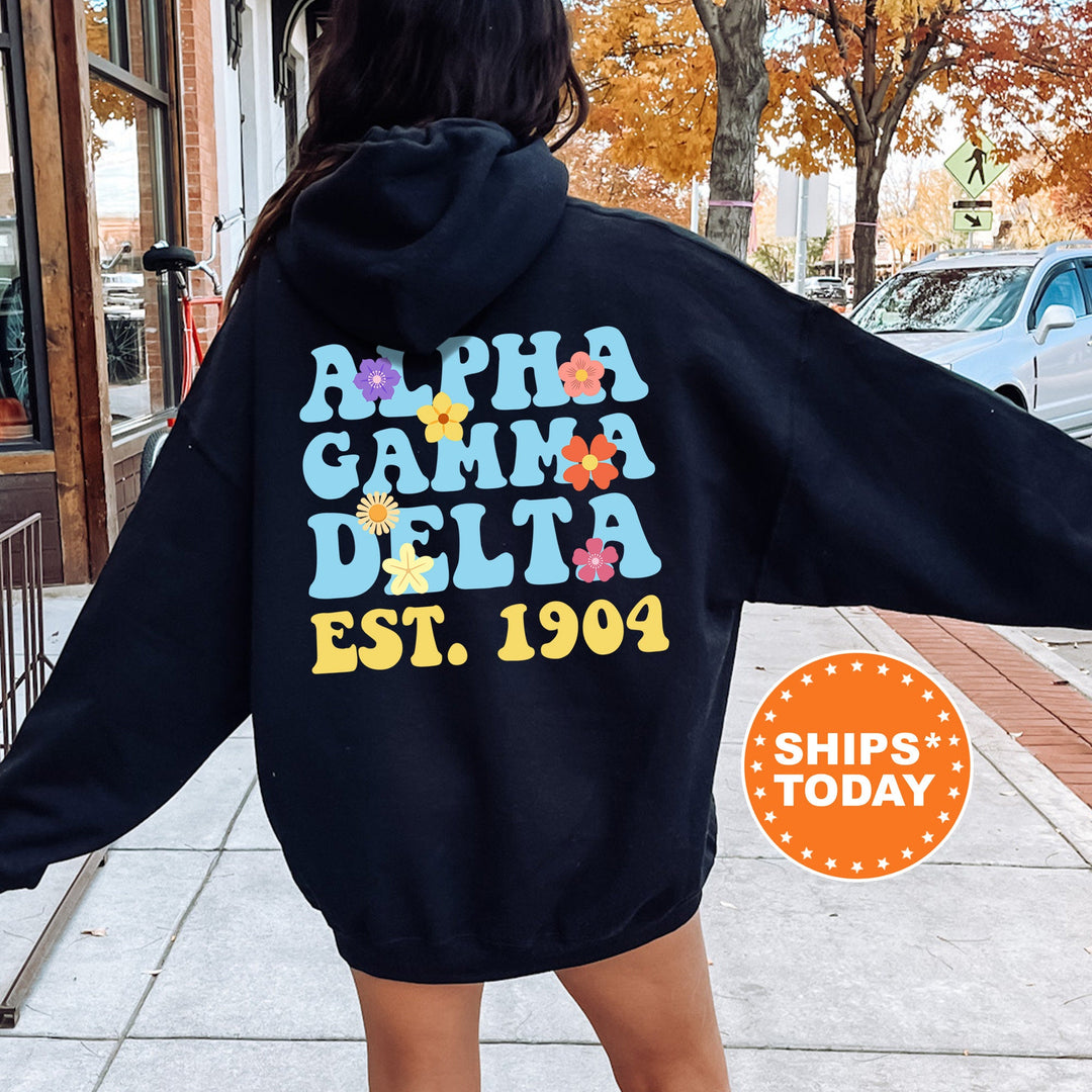 Alpha Gamma Delta Bright Buds Sorority Sweatshirt | AGD Merch | Alpha Gam Crewneck Sweatshirt | Greek Apparel | Big Little Reveal