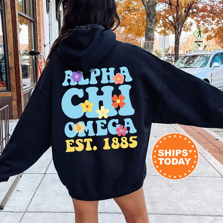 Alpha Chi Omega Bright Buds Sorority Sweatshirt | ACHIO Sorority Hoodie | AXO Crewneck Sweatshirt | Alpha Chi Big Little Reveal