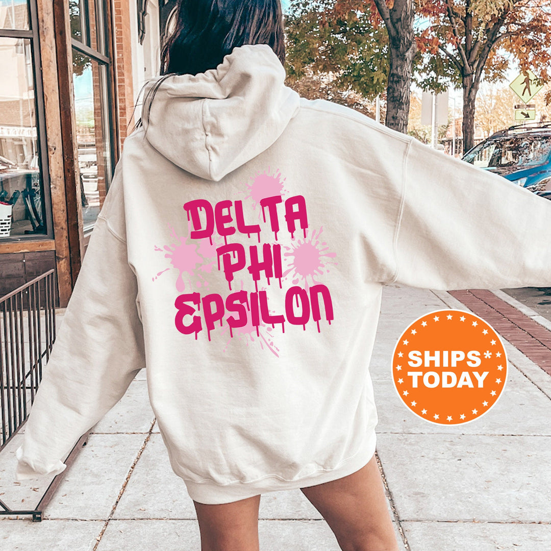 Delta Phi Epsilon Painty Sorority Sweatshirt | DPHIE Hoodie | Greek Apparel | Big Little Sorority | Trendy Sorority Sweatshirt _ 9971g