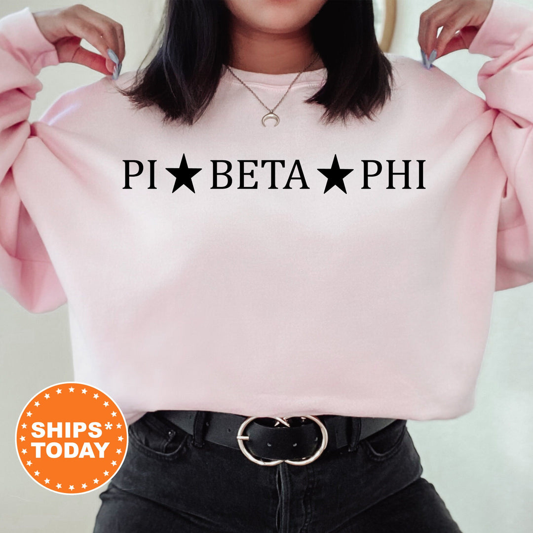 Pi Beta Phi Traditional Star Sorority Sweatshirt | Pi Phi Greek Sweatshirt | College Apparel | Big Little Reveal | Sorority Gifts _ 5384g