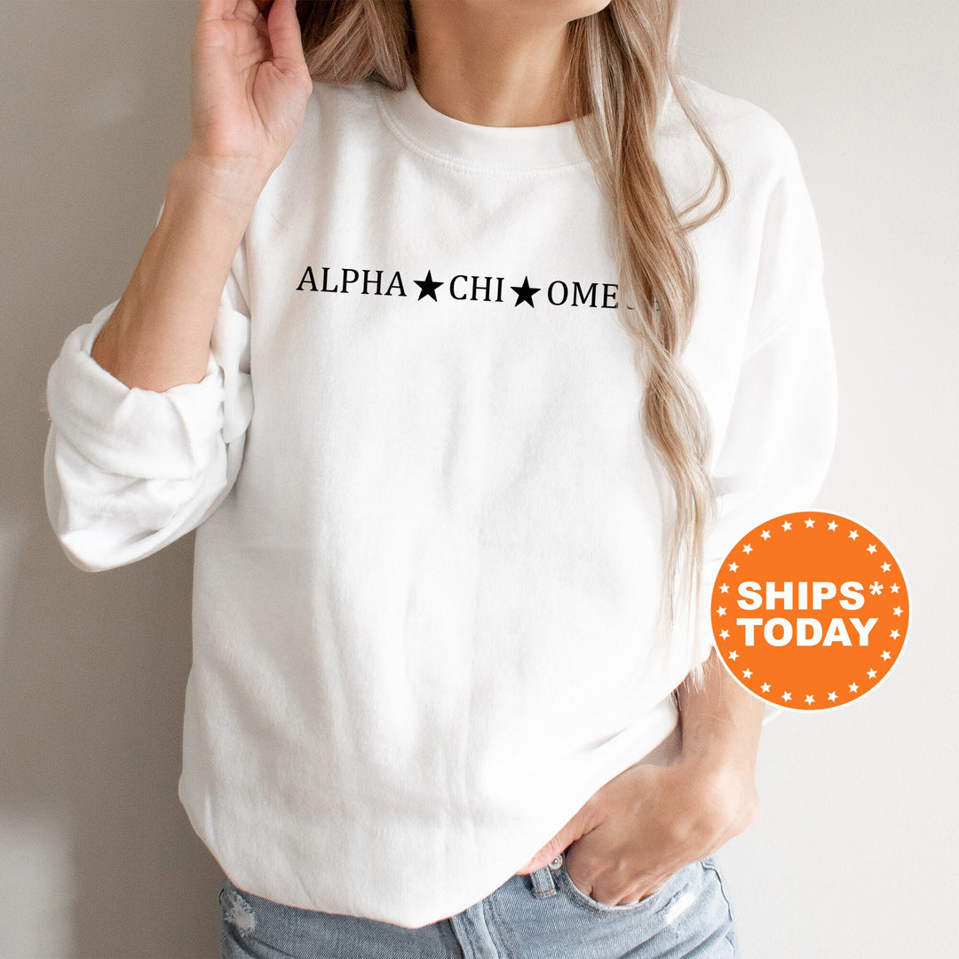 Alpha Chi Omega Traditional Star Sorority Sweatshirt | Alpha Chi Greek Sweatshirt | College Apparel | Big Little Sorority Gifts _ 5364g