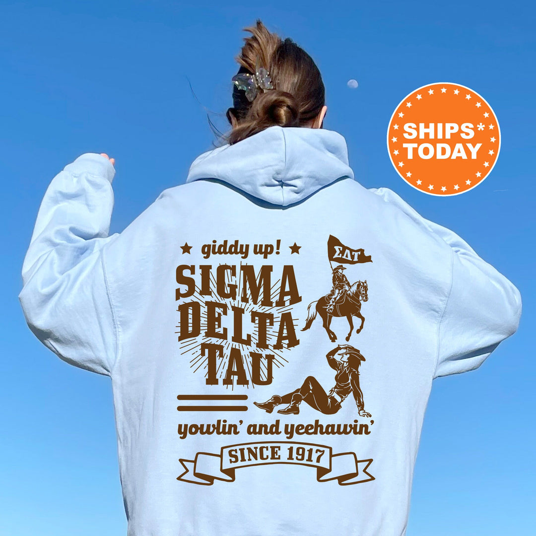 Sigma Delta Tau Giddy Up Cowgirl Sorority Sweatshirt | Sig Delt Western Sweatshirt | Sorority Apparel | Big Little Reveal Gift