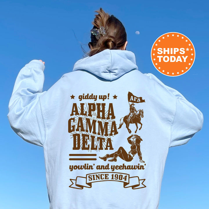 Alpha Gamma Delta Giddy Up Cowgirl Sorority Sweatshirt | Alpha Gam Western Sweatshirt | Sorority Apparel | Big Little Reveal Gift