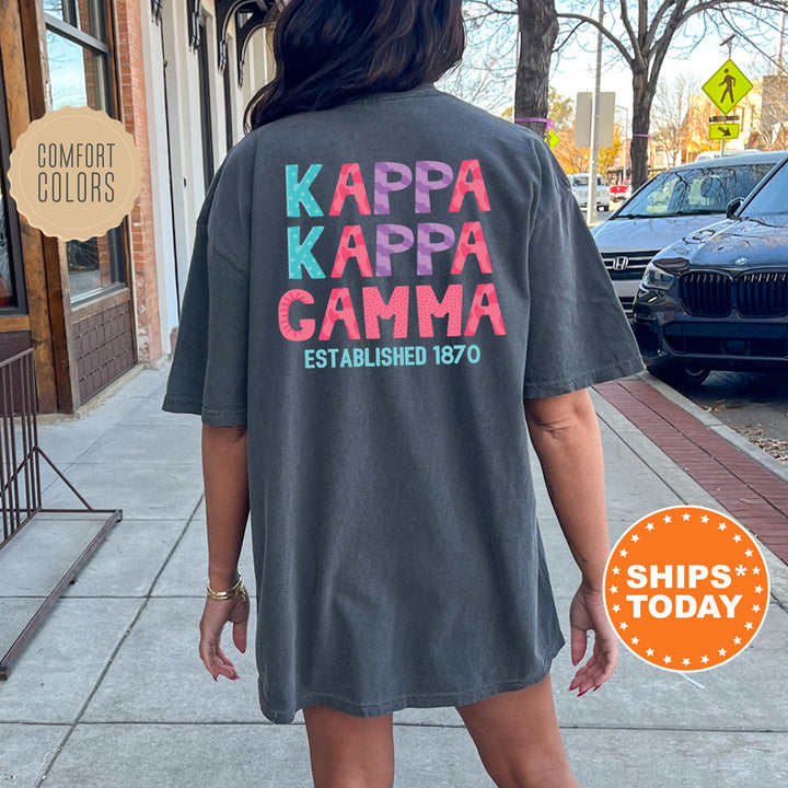 Kappa Kappa Gamma Papercut Sorority T-Shirt | Kappa Big Little Gift | Comfort Colors Shirt | Custom Greek Apparel | Fun Letters Shirt _ 16397g