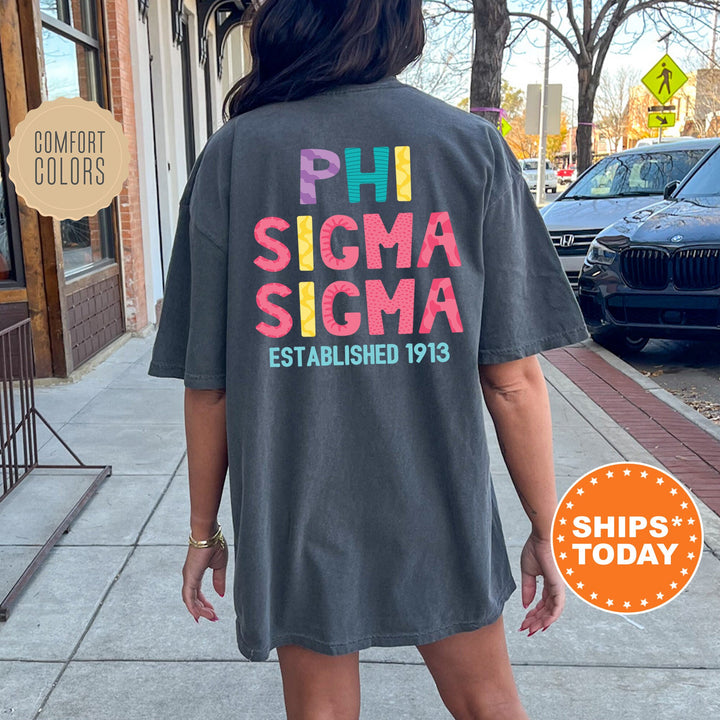 Phi Sigma Sigma Papercut Sorority T-Shirt | Phi Sig Big Little Gift | Comfort Colors Shirt | Custom Greek Apparel | Fun Letters Shirt _ 16399g