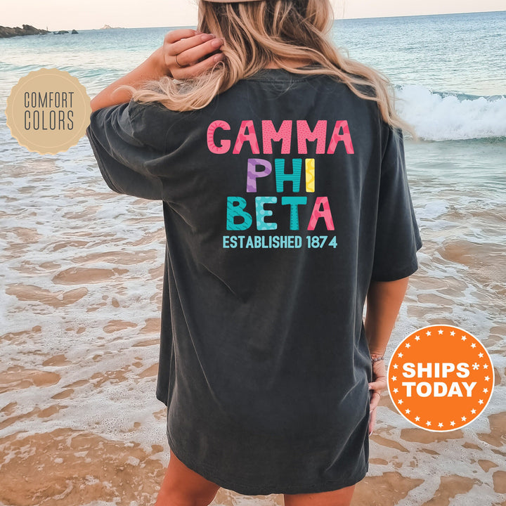 Gamma Phi Beta Papercut Sorority T-Shirt | Gamma Phi Big Little Gift | Comfort Colors Shirt | Custom Greek Apparel | Fun Letters Shirt _ 16394g