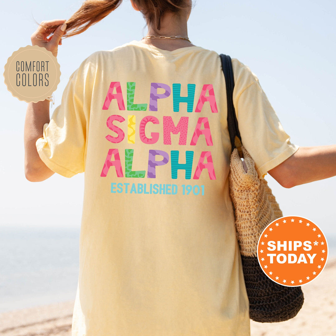 Alpha Sigma Alpha Papercut Sorority T-Shirt | Big Little Shirt | Comfort Colors Shirt | Custom Greek Apparel | Fun Letters Sorority Shirt _ 16386g