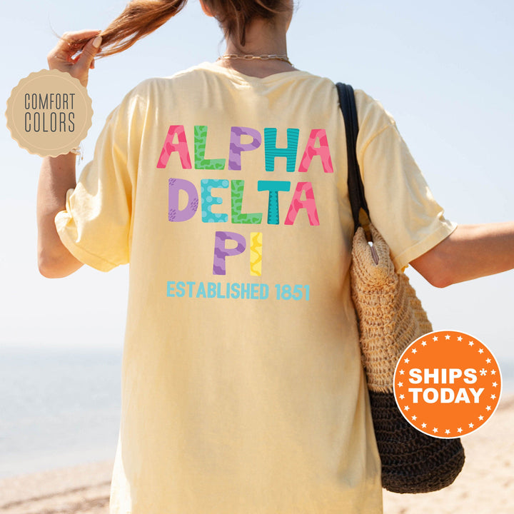 Alpha Delta Pi Papercut Sorority T-Shirt | ADPI Big Little Gift | Comfort Colors Shirt | Custom Greek Apparel | Fun Letters Sorority Shirt _ 16381g
