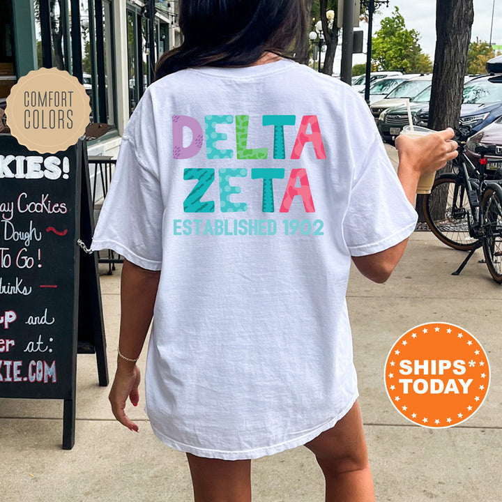 Delta Zeta Papercut Sorority T-Shirt | Dee Zee Big Little Gift | Comfort Colors Shirt | Custom Greek Apparel | Fun Letters Sorority Shirt _ 16393g