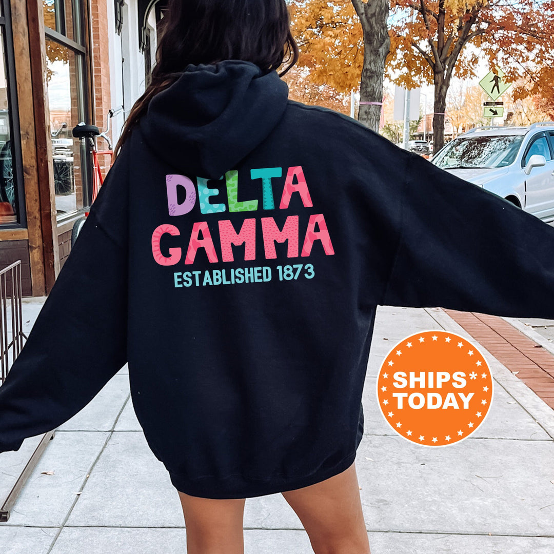 Delta Gamma Papercut Sorority Sweatshirt | Dee Gee Fun Letters Sweatshirt | Big Little Sorority Reveal | Sorority Gifts | Greek Apparel