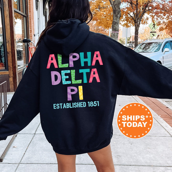 Alpha Delta Pi Papercut Sorority Sweatshirt | ADPI Fun Letters Sweatshirt | Big Little Sorority Reveal | Sorority Gifts | Greek Apparel