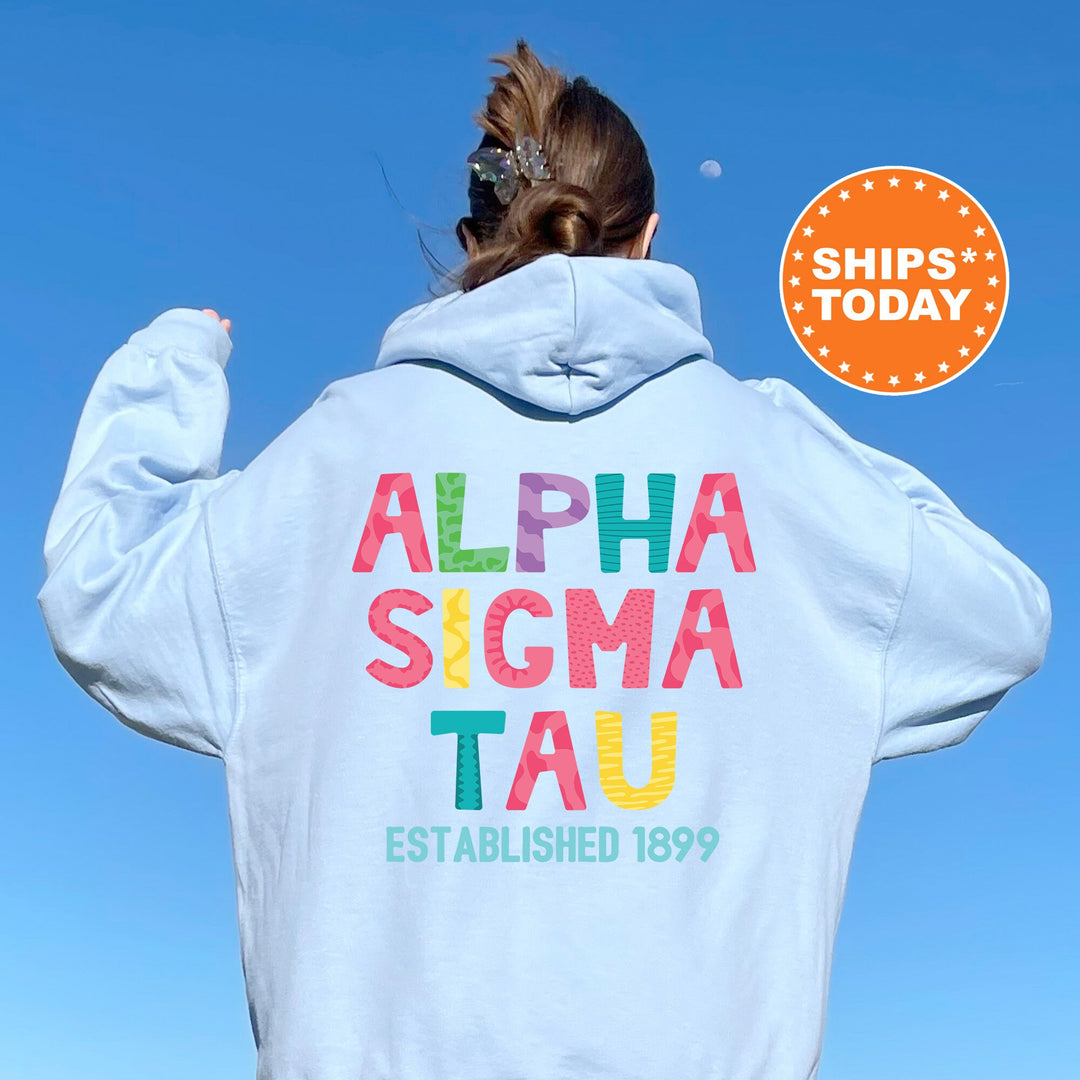 Alpha Sigma Tau Papercut Sorority Sweatshirt | Fun Letters Sweatshirt | Big Little Sorority Reveal | Sorority Gifts | Custom Greek Apparel