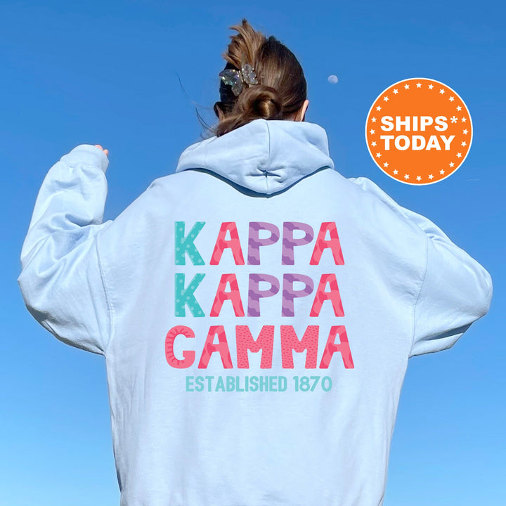 Kappa Kappa Gamma Papercut Sorority Sweatshirt | KAPPA Fun Letters Sweatshirt | Big Little Sorority Reveal | Sorority Gift | Greek Apparel