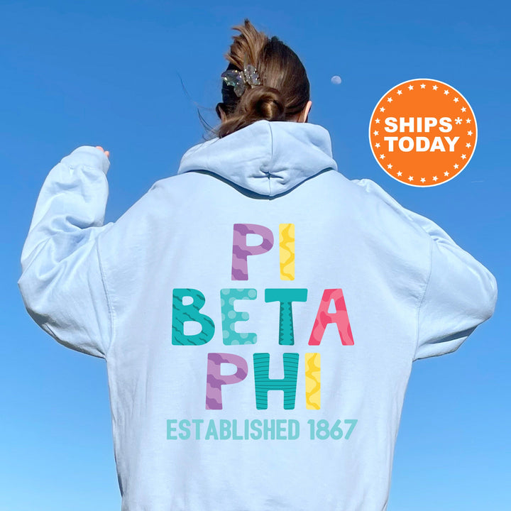 Pi Beta Phi Papercut Sorority Sweatshirt | Pi Phi Fun Letters Sweatshirt | Big Little Sorority Reveal | Sorority Gifts | Greek Apparel