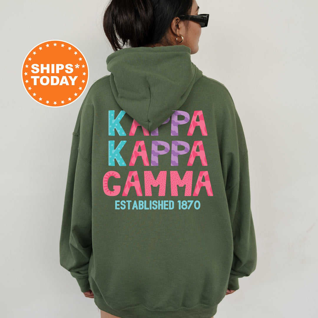 Kappa Kappa Gamma Papercut Sorority Sweatshirt | KAPPA Fun Letters Sweatshirt | Big Little Sorority Reveal | Sorority Gift | Greek Apparel