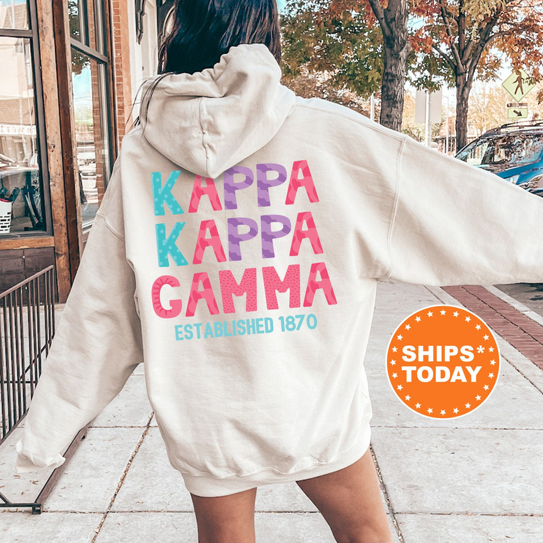 Kappa Kappa Gamma Papercut Sorority Sweatshirt | KAPPA Fun Letters Sweatshirt | Big Little Sorority Reveal | Sorority Gift | Greek Apparel