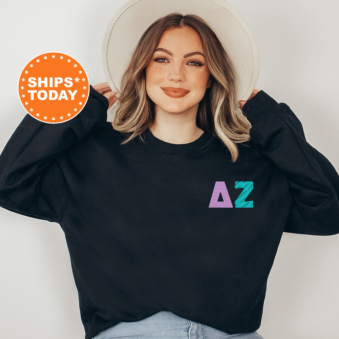 Delta Zeta Papercut Sorority Sweatshirt | Dee Zee Fun Letters Sweatshirt | Big Little Sorority Reveal | Sorority Gift | Custom Greek Apparel