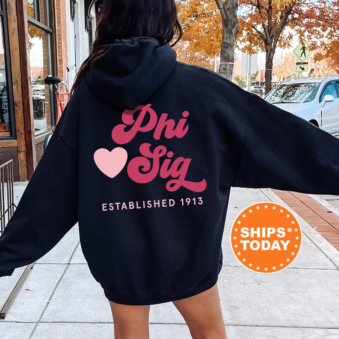 Phi Sigma Sigma Heart Haven Sorority Sweatshirt | Phi Sigma Sigma Hoodie | Phi Sig Sweatshirt | Sorority Big Little | Bid Day Gift 13547g