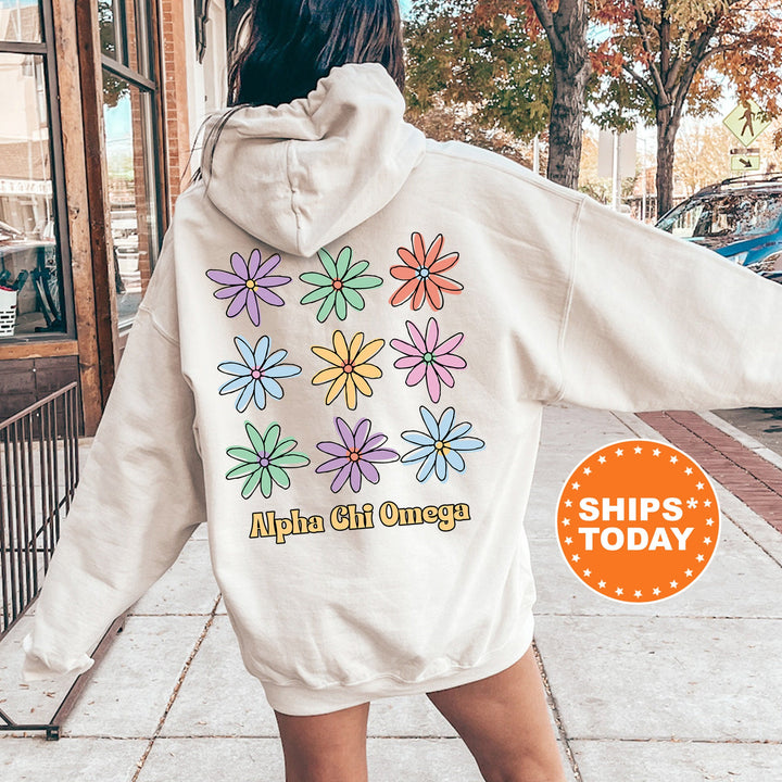 Alpha Chi Omega Flower Fashion Sorority Sweatshirt | Alpha Chi Hoodie | Big Little Gift | ACHIO Sorority Gift | AXO Bid Day Basket