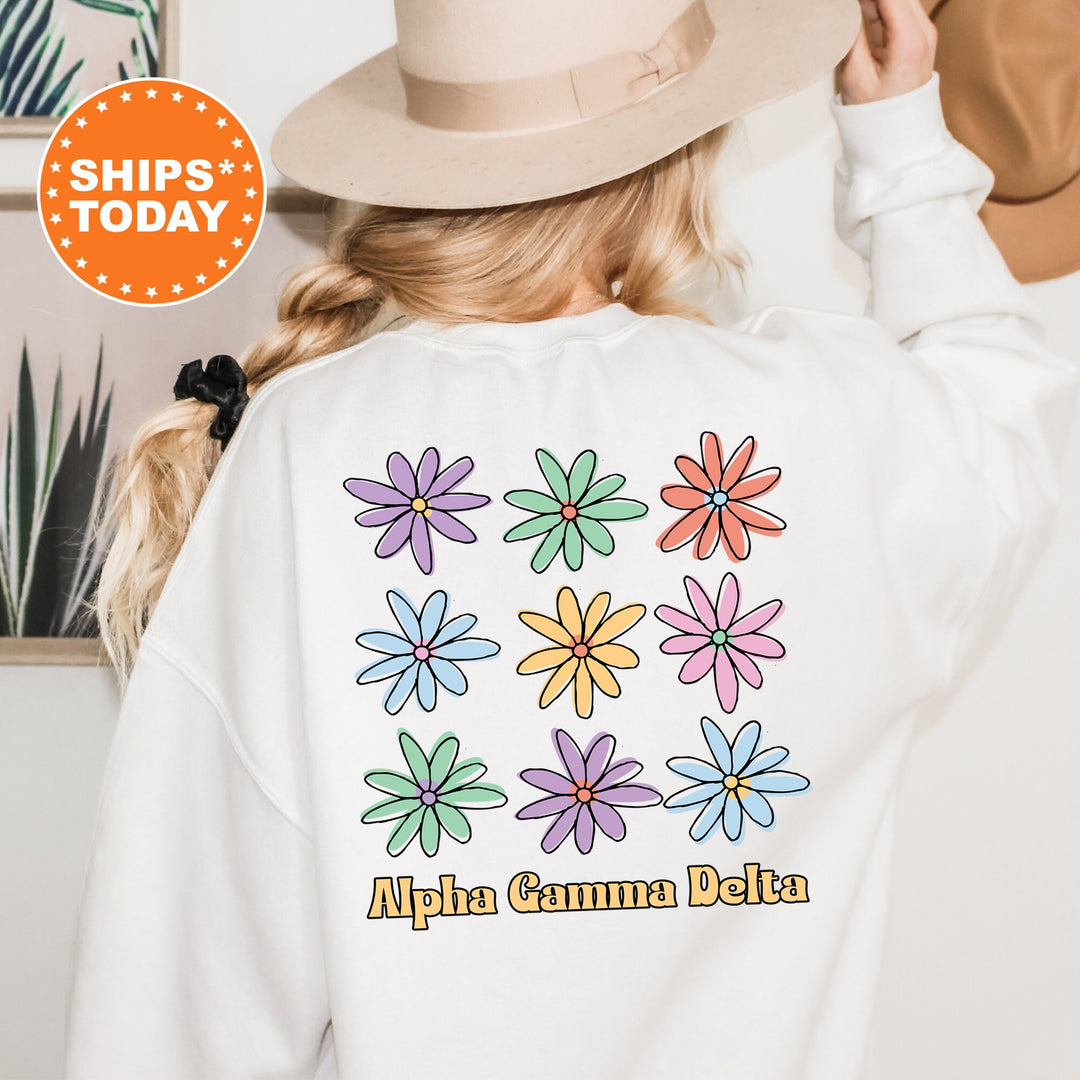Alpha Gamma Delta Flower Fashion Sorority Sweatshirt | Alpha Gam Hoodie | Alpha Gamma Delta Sweatshirt | Big Little Sorority Reveal