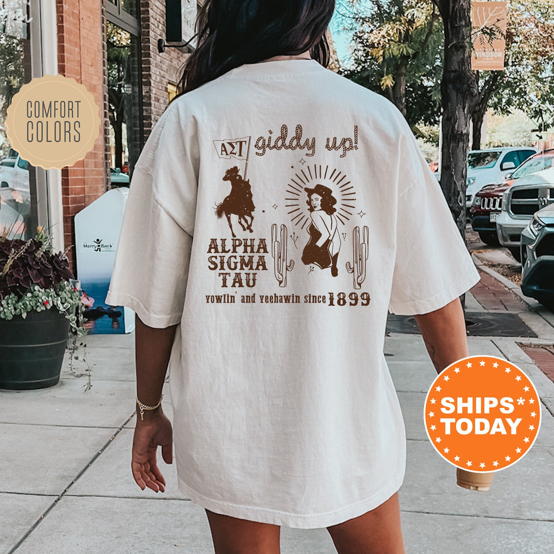 Alpha Sigma Tau Rustic Rodeo Sorority T-Shirt | Western Shirt | Big Little Shirt | Custom Greek Apparel | Sorority Cowgirl Shirt _ 16309g